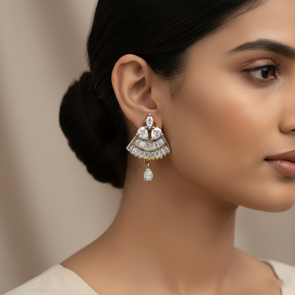 Orionelle- Stone Studded Zirconia Stud Earrings