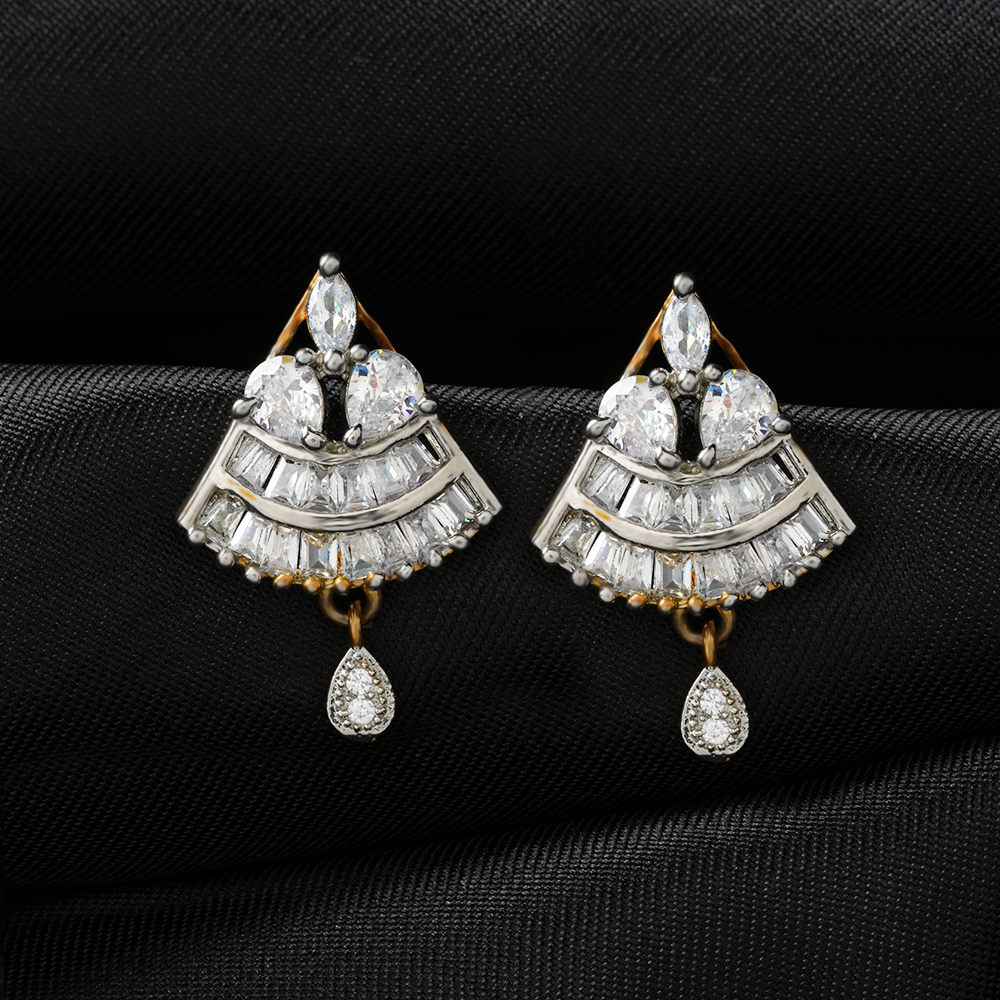 Orionelle- Stone Studded Zirconia Stud Earrings