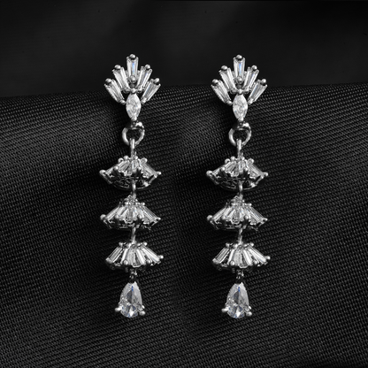 Galaxelle- Stone Studded Zirconia Dangler Earrings