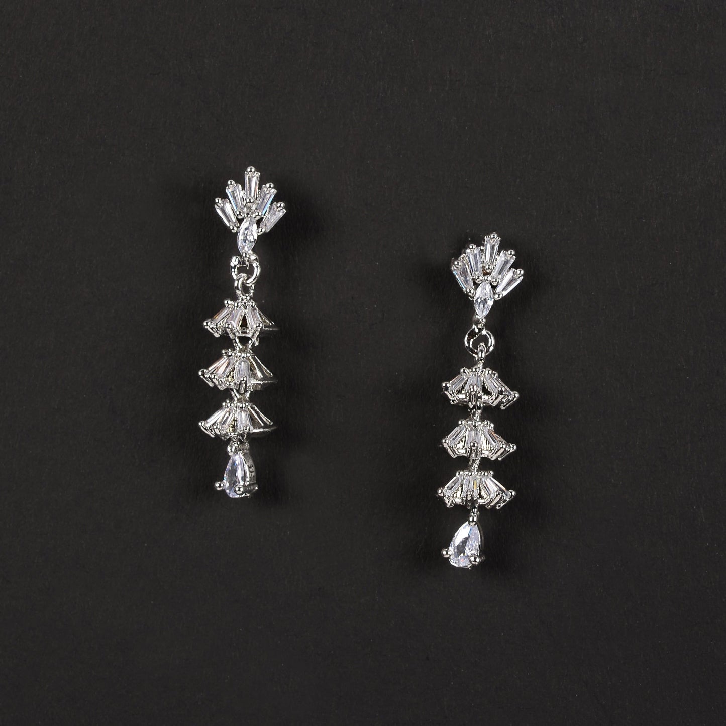 Galaxelle- Stone Studded Zirconia Dangler Earrings