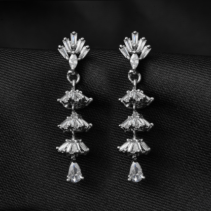 Galaxelle- Stone Studded Zirconia Dangler Earrings