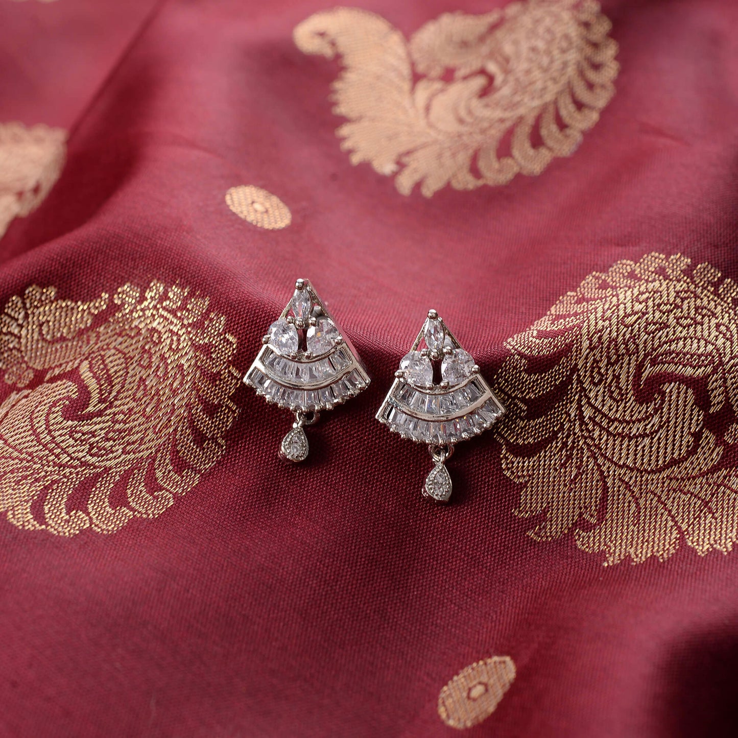 Astraelia- Stone Studded Zirconia Stud Earrings