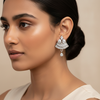 Astraelia- Stone Studded Zirconia Stud Earrings