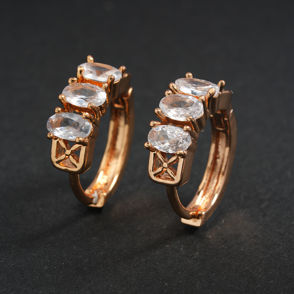 Astrinelle- Stone Studded Zirconia Bali Earrings