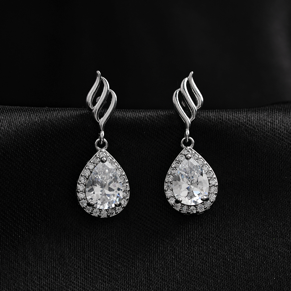 Moonthera- Stone Studded Zirconia Stud Earrings