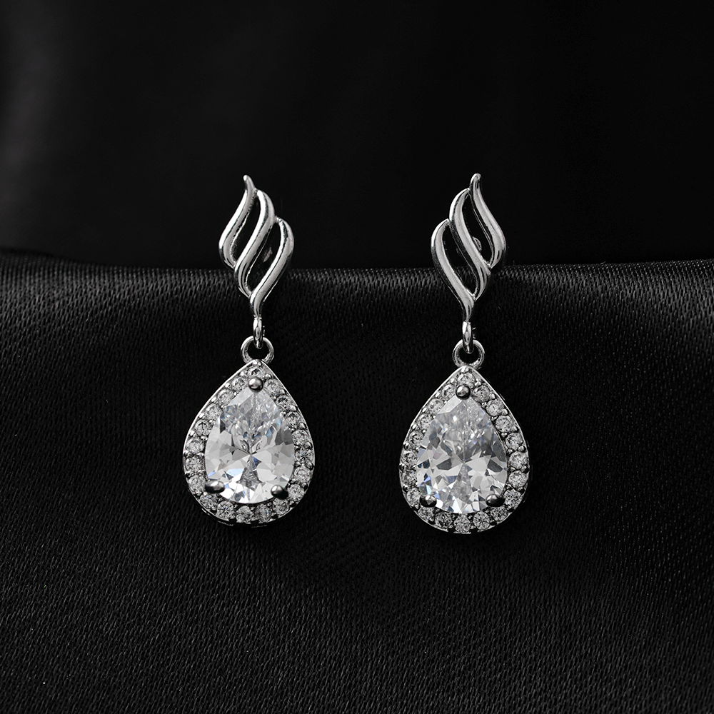 Moonthera- Stone Studded Zirconia Stud Earrings