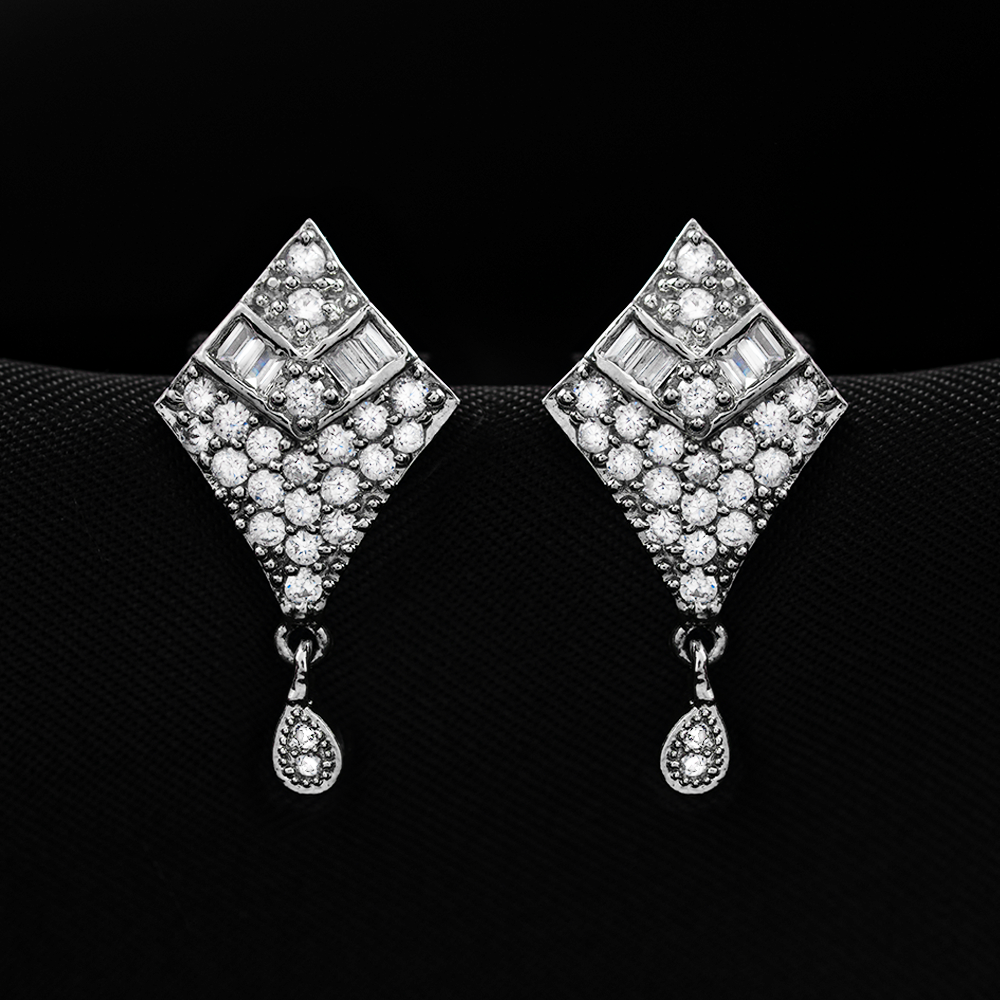 Moonlume- Stone Studded Zirconia Stud Earrings