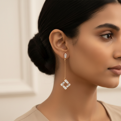 Astravia- Stone Studded Dangler Earrings