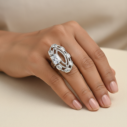 Cosmella- Stone studded Zirconia Ring