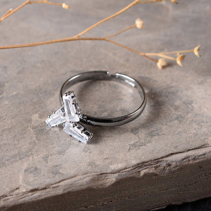 Celestique- Stone studded Blackpolish Star Fancy Rings