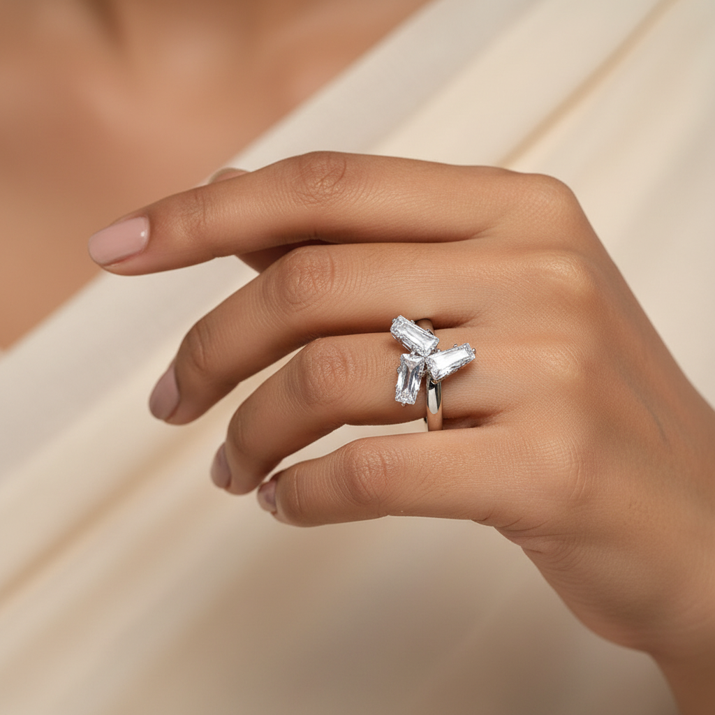 Celestique- Stone studded Blackpolish Star Fancy Rings