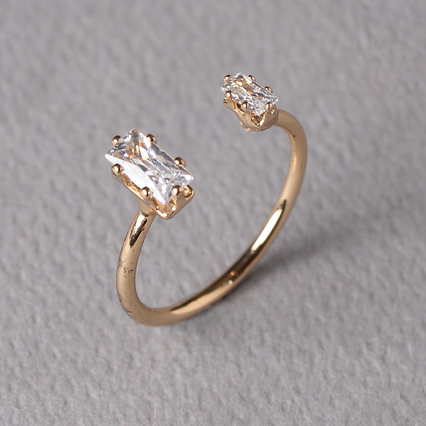 Astrisia- Stone Studded Blackmetal Rectangular Fancy Rings