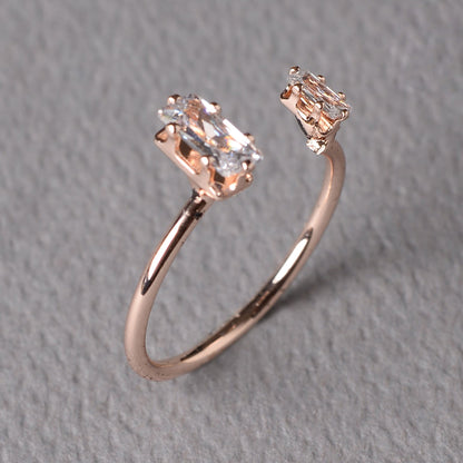 Astrisia- Stone Studded Blackmetal Rectangular Fancy Rings