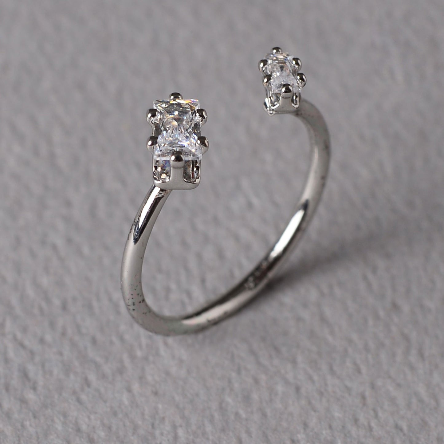 Astrisia- Stone Studded Blackmetal Rectangular Fancy Rings