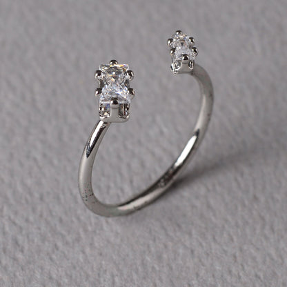 Astrisia- Stone Studded Blackmetal Rectangular Fancy Rings