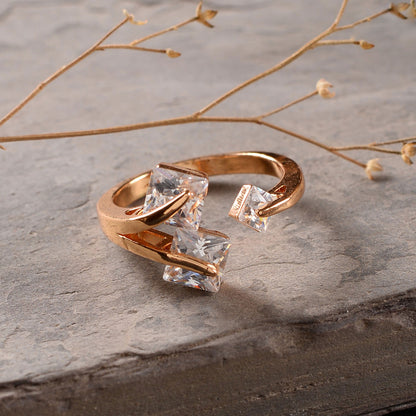 Cosmelia- Stone studded Rosegold Fancy Rings