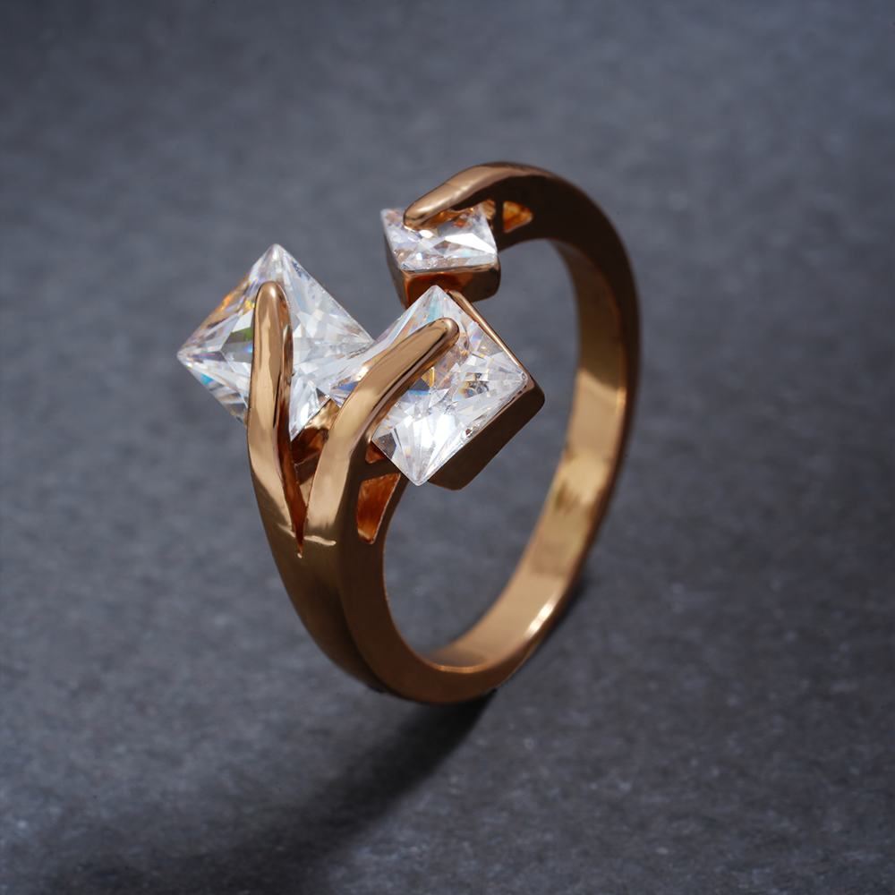 Cosmelia- Stone studded Rosegold Fancy Rings