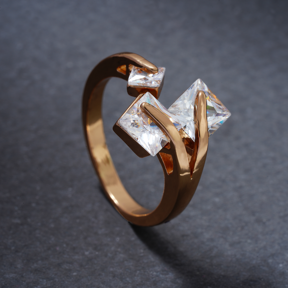 Cosmelia- Stone studded Rosegold Fancy Rings