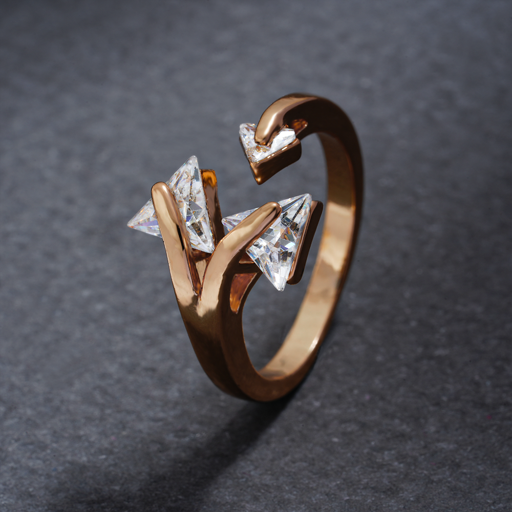 Sylvienne- Stone studded Rosegold Fancy Rings