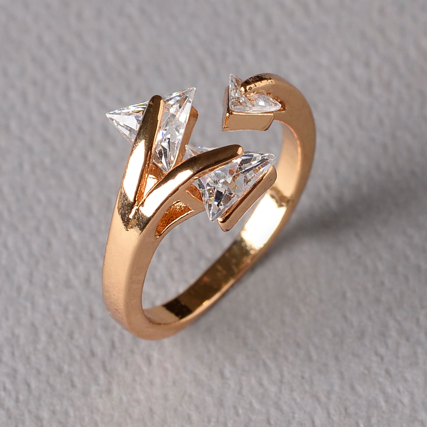 Sylvienne- Stone studded Rosegold Fancy Rings