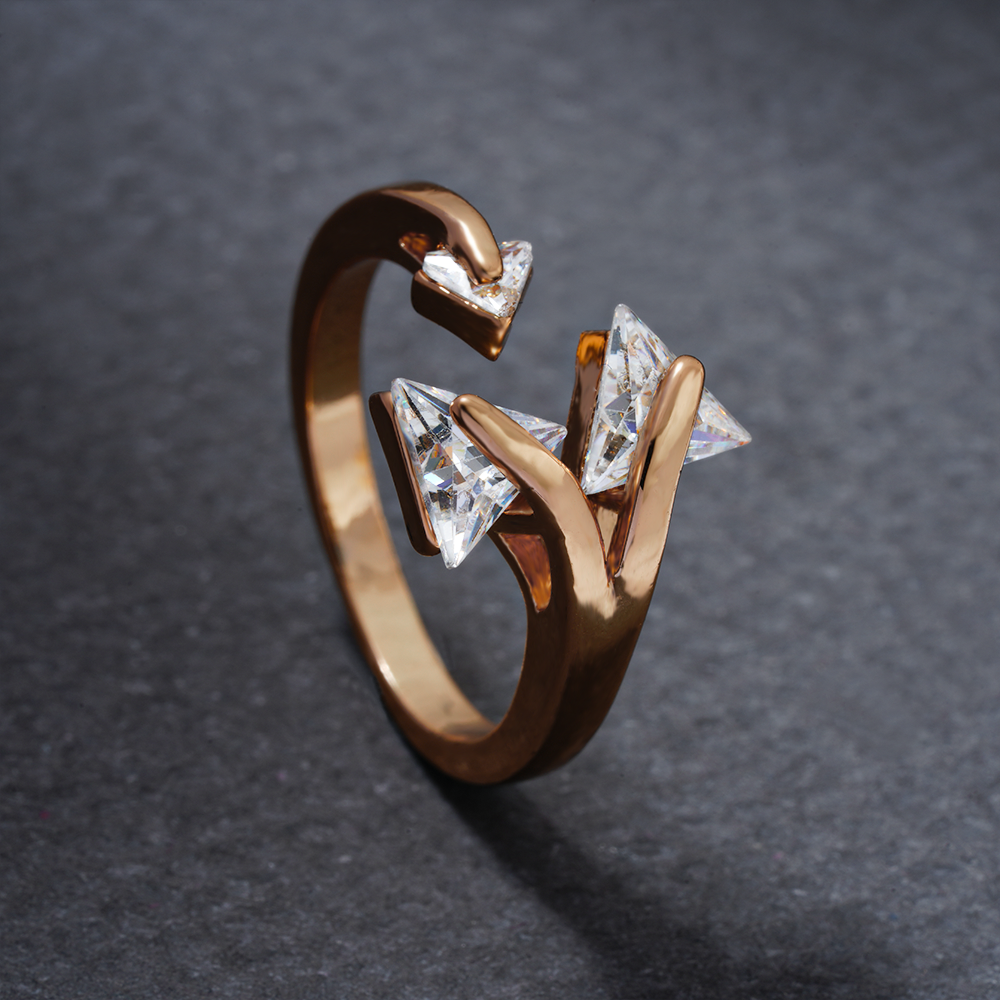 Sylvienne- Stone studded Rosegold Fancy Rings