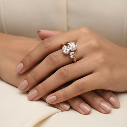Mirelia- Stone studded Rosegold Fancy Rings