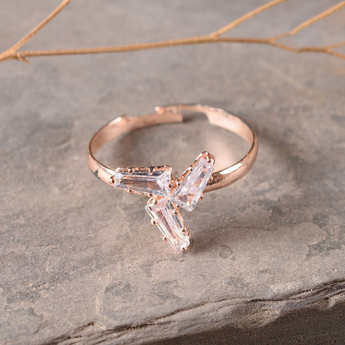 Astrella- Stone studded Rosegold Fancy Rings