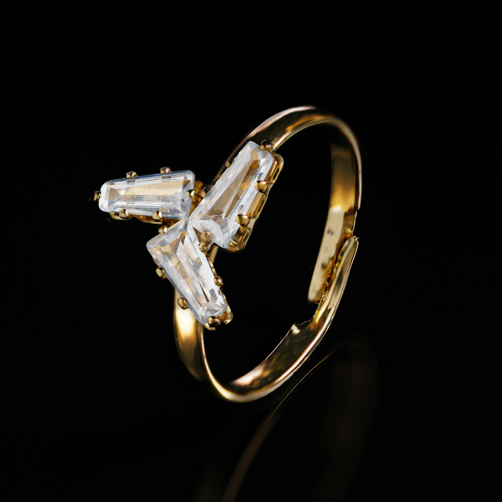 Celestique- Stone studded RoseGold Star Fancy Rings