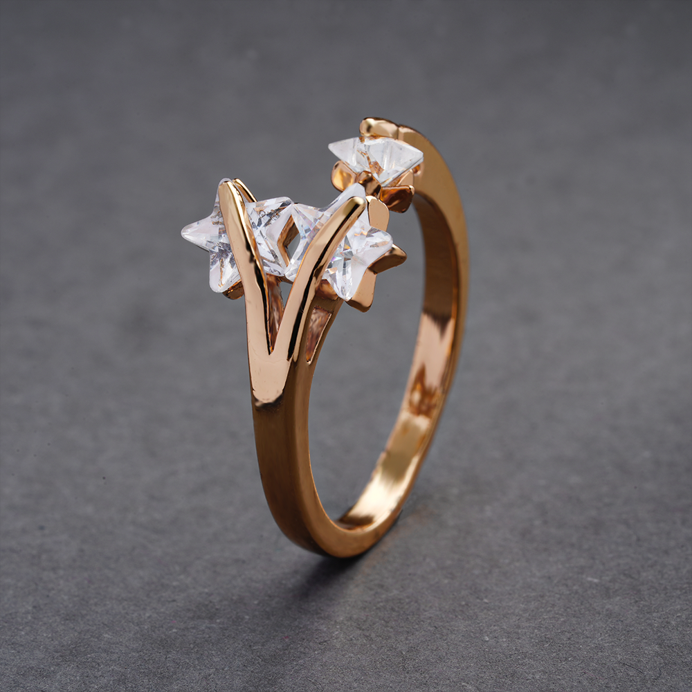 Evalune- Stone studded Rosegold Fancy Rings
