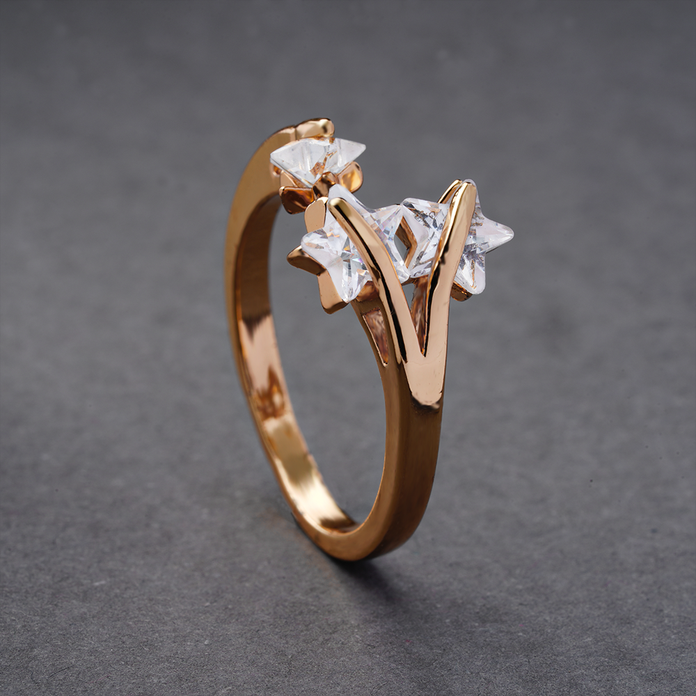 Evalune- Stone studded Rosegold Fancy Rings
