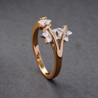 Evalune- Stone studded Rosegold Fancy Rings