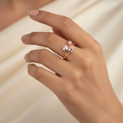 Marielle Mist- Stone studded Rosegold Fancy Rings