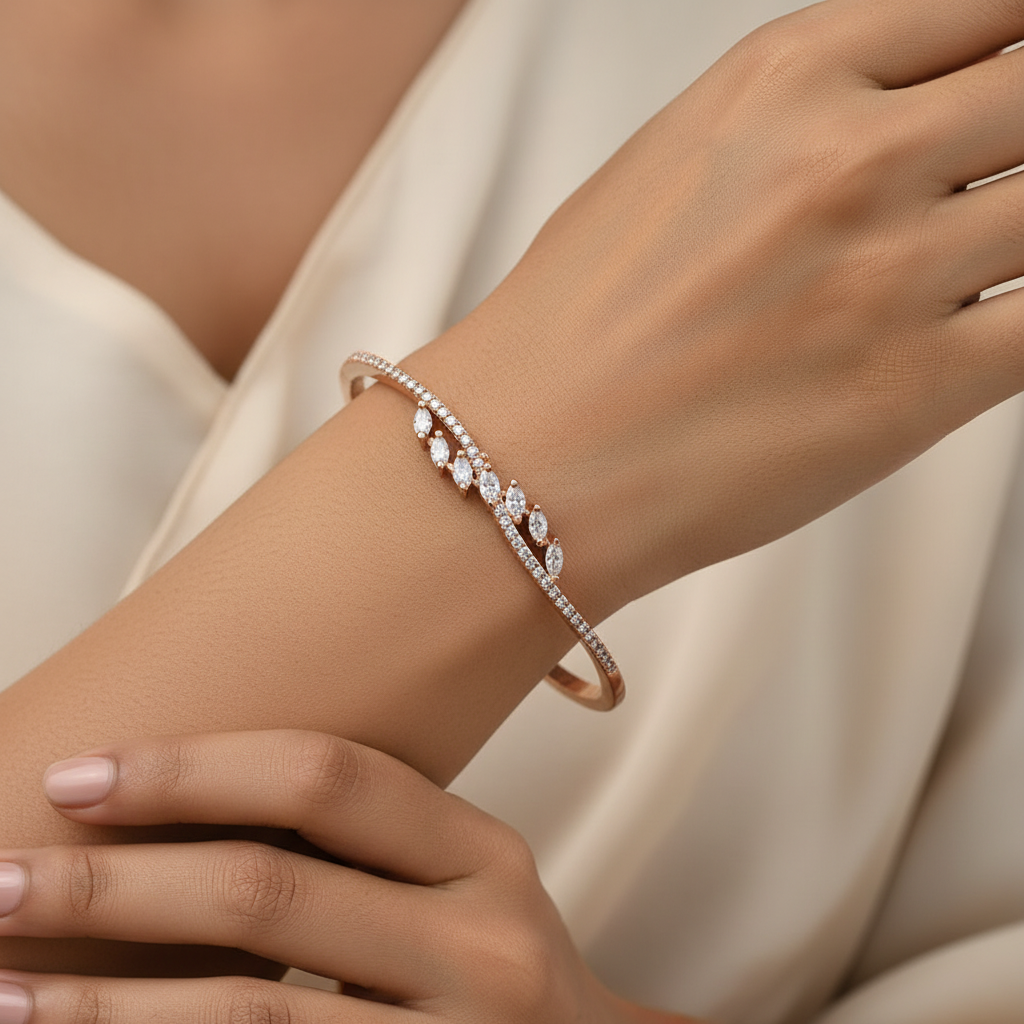 Dreamelle- Zirconia Studded Fancy Bracelet