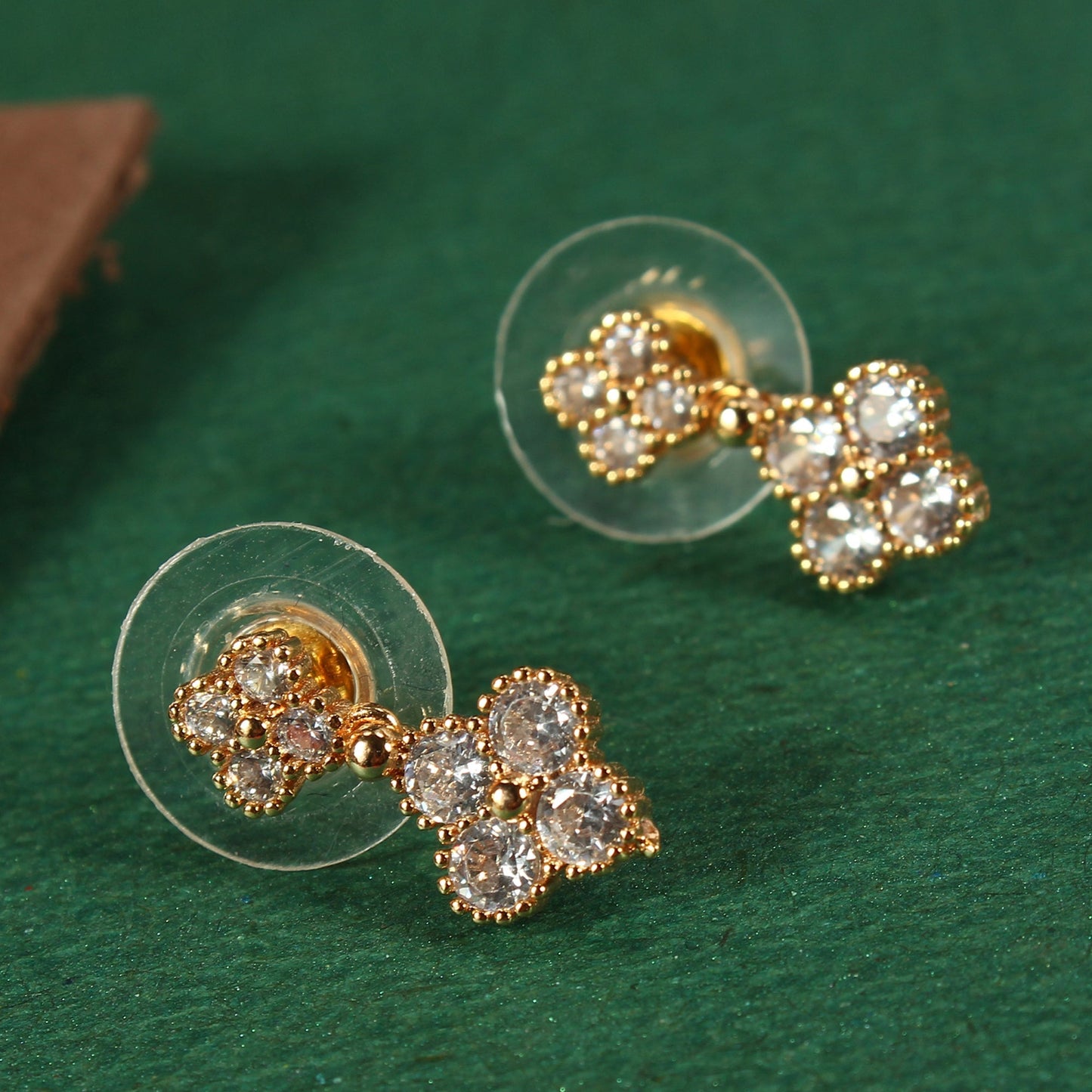 Aurivelle- Stone Studded Zirconia Stud Earrings