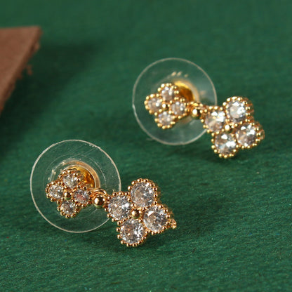 Aurivelle- Stone Studded Zirconia Stud Earrings