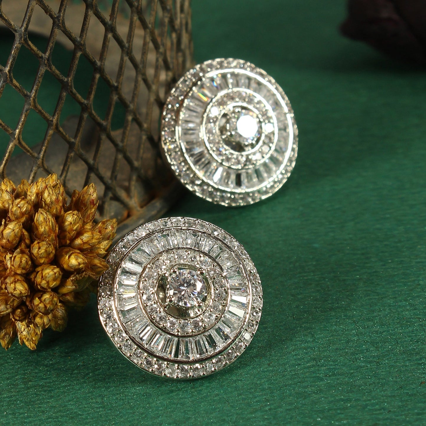 Eclipsea- Stone Studded Zirconia Stud Earrings