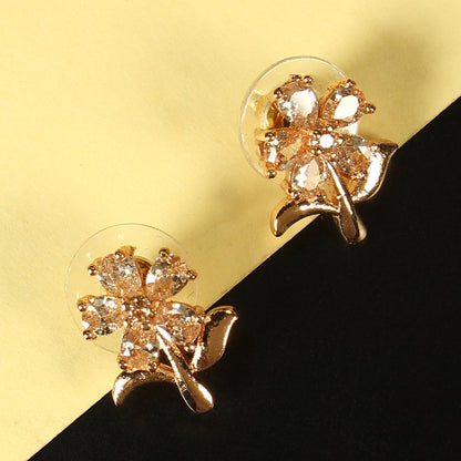 Auroline- Stone Studded Zirconia Stud Earrings