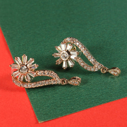 Celunelle- Stone Studded Zirconia Stud Earrings