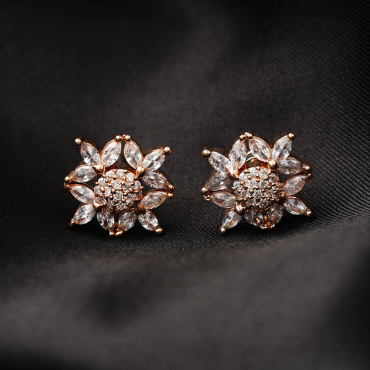Lunessa- Stone Studded Zirconia Stud Earrings