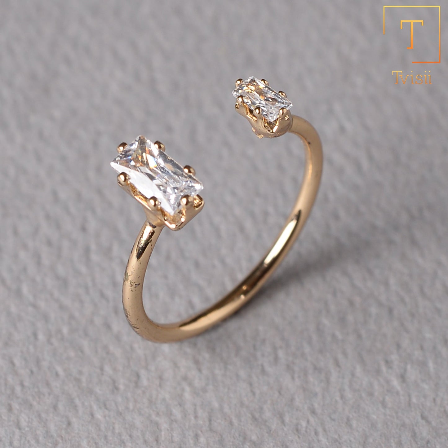 Astrisia- Stone Studded Blackmetal Rectangular Fancy Rings