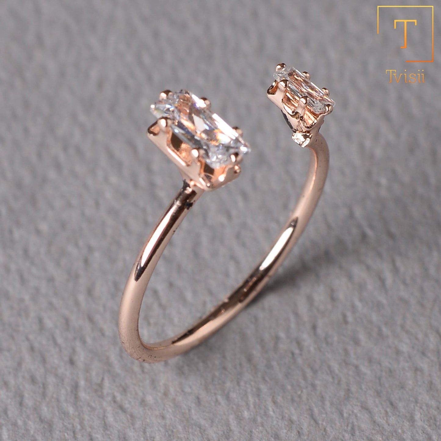 Astrisia- Stone Studded Blackmetal Rectangular Fancy Rings