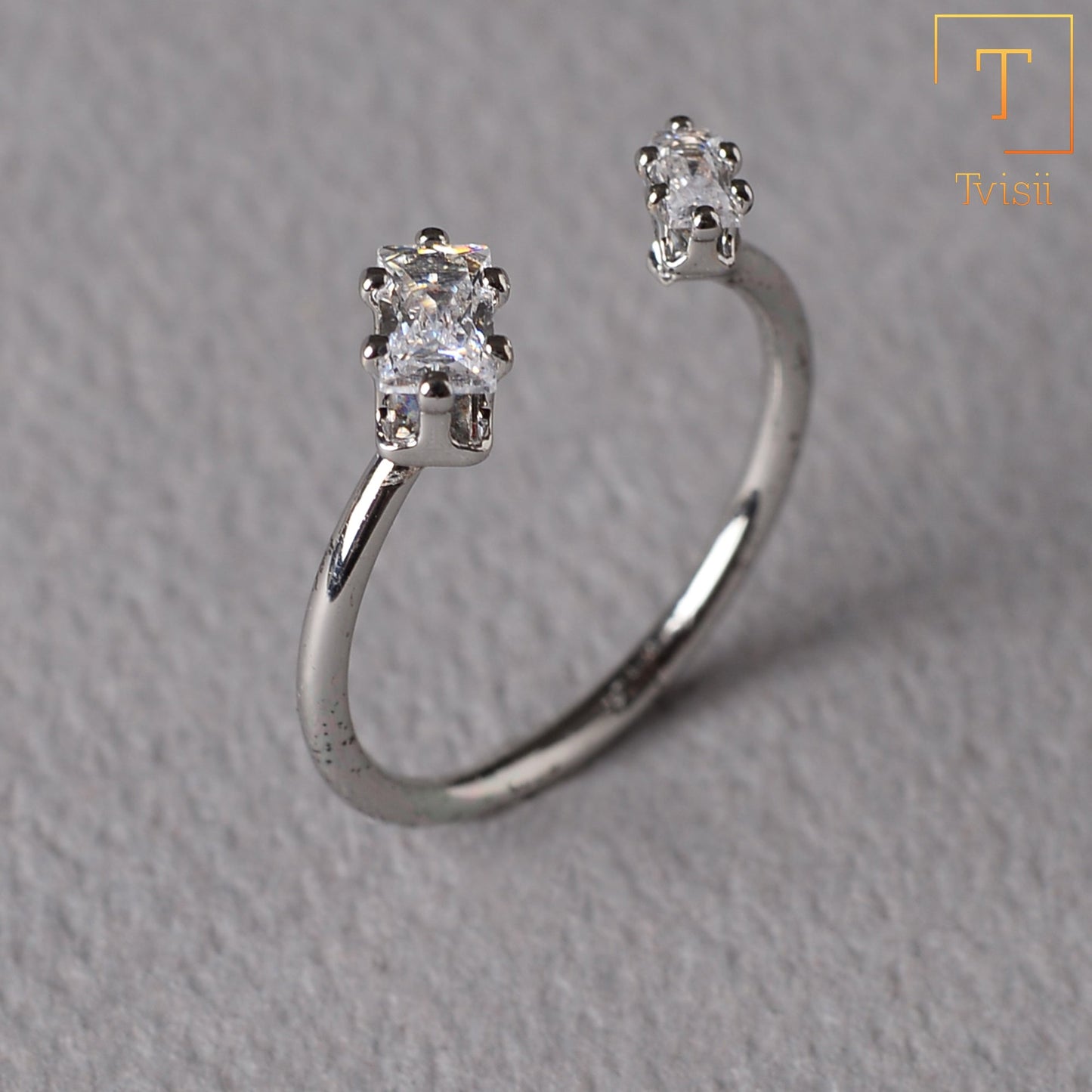 Astrisia- Stone Studded Blackmetal Rectangular Fancy Rings