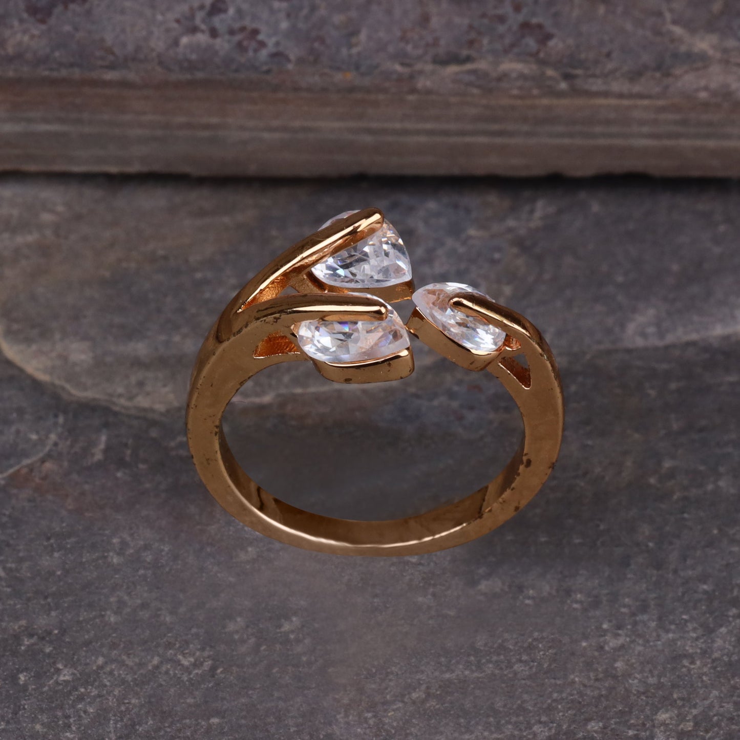 Marielle Mist- Stone studded Rosegold Fancy Rings