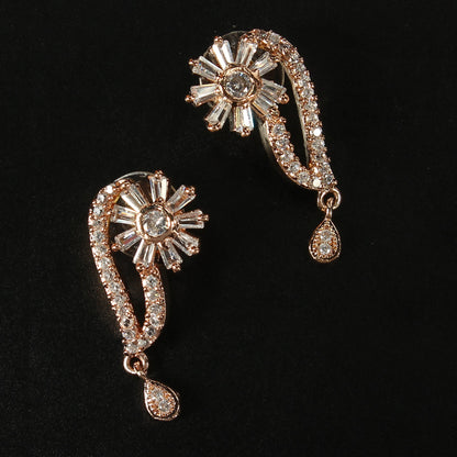 Celunelle- Stone Studded Zirconia Stud Earrings