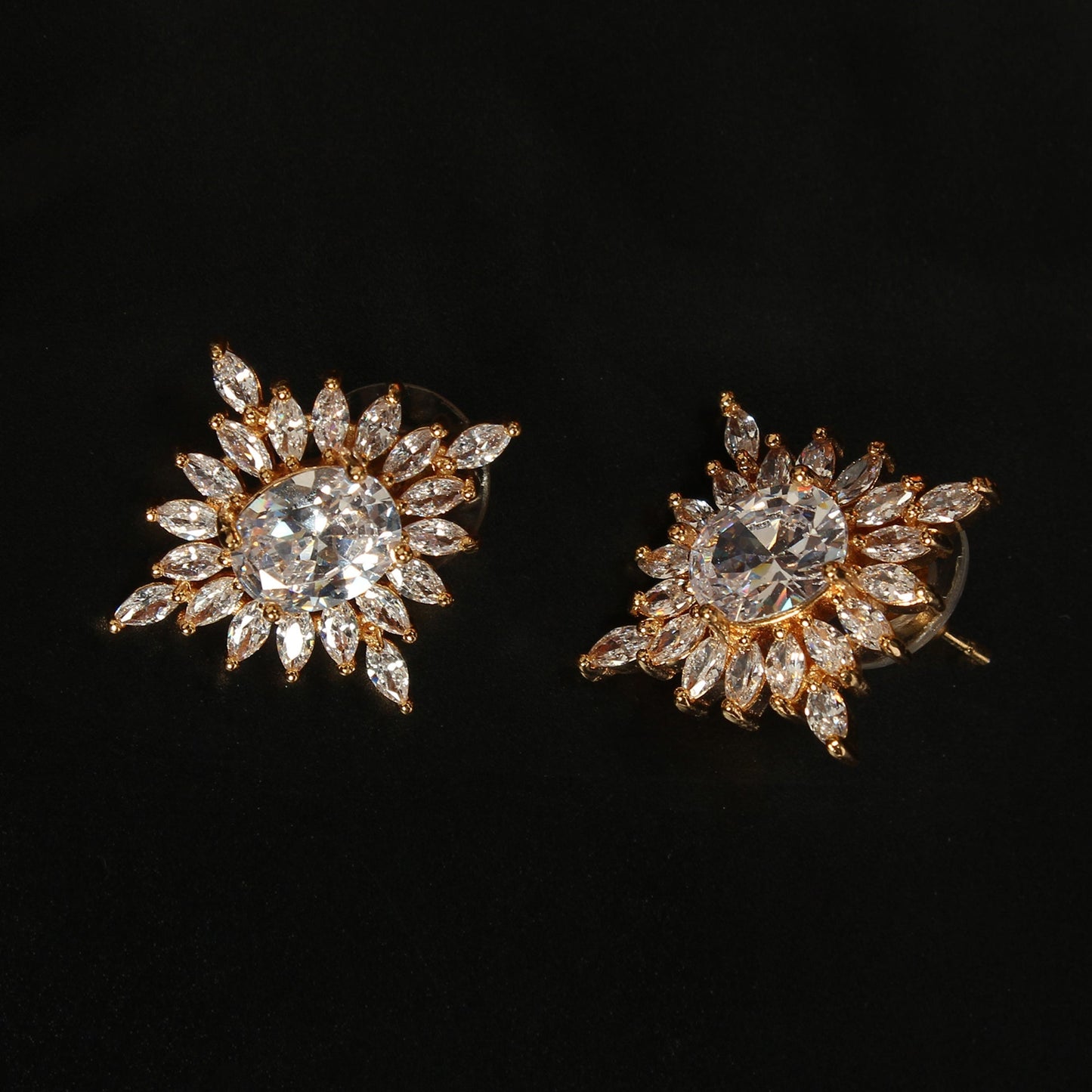 Lysoria- Stone Studded Zirconia Stud Earrings