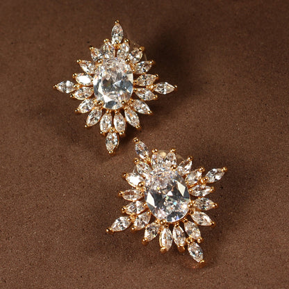 Lysoria- Stone Studded Zirconia Stud Earrings